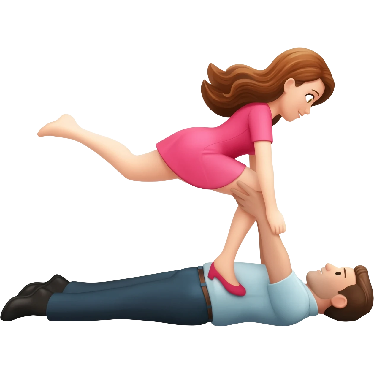 Woman on top of man emoji