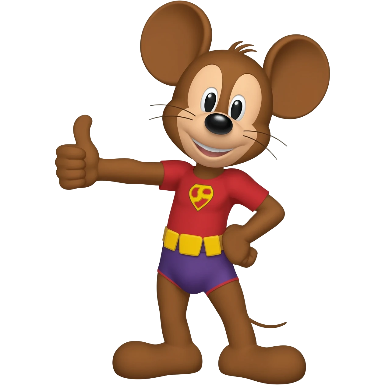 Mighty mouse given him a thumbs up emoji