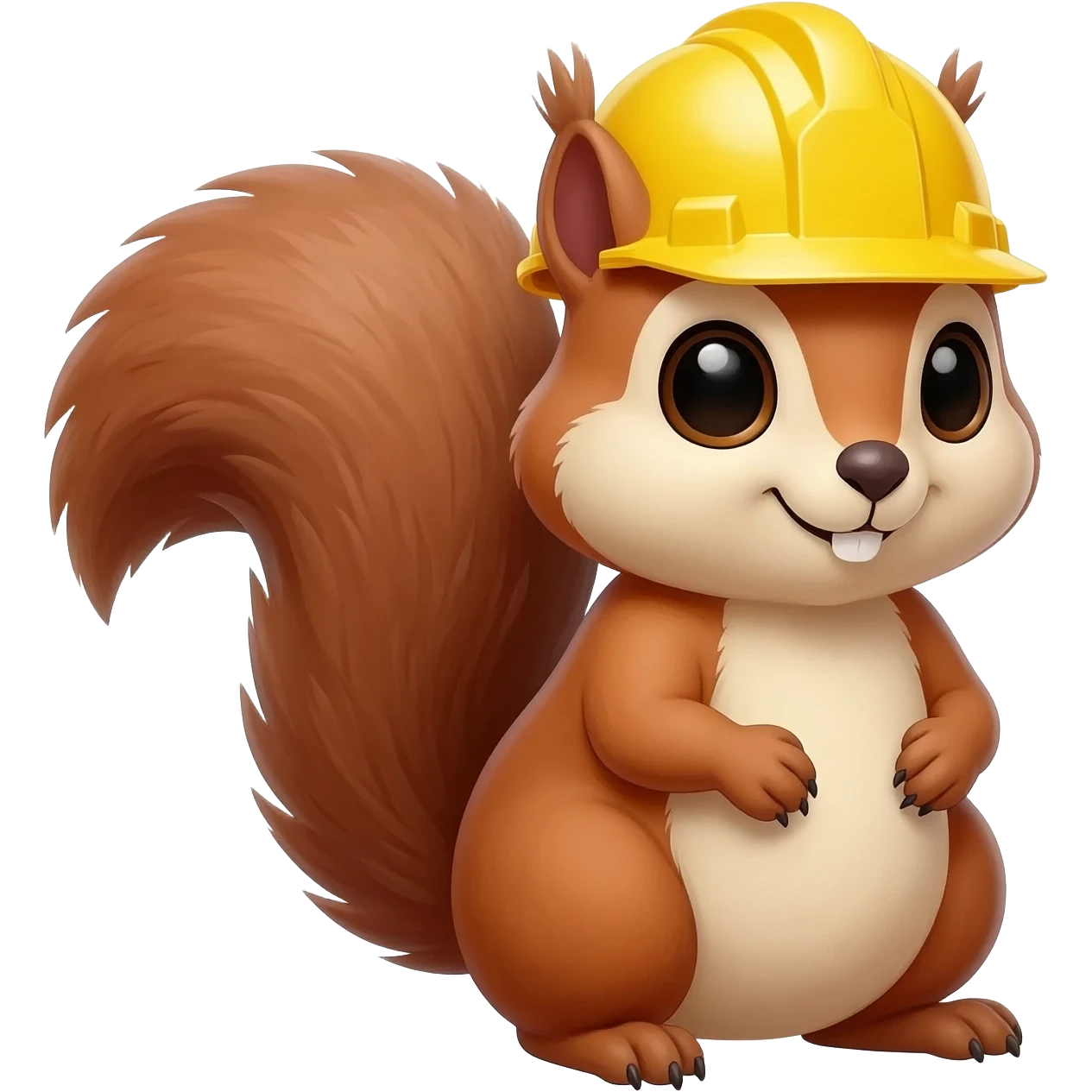 A Glaucomys sabrinus wearing a hard hat emoji