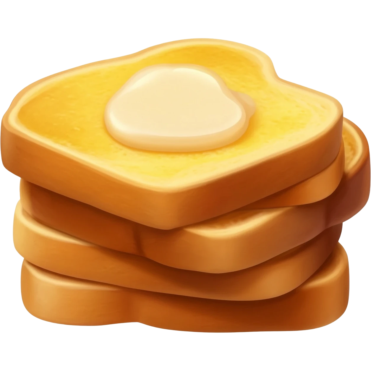 Stack of French toast with butter on top and emoji