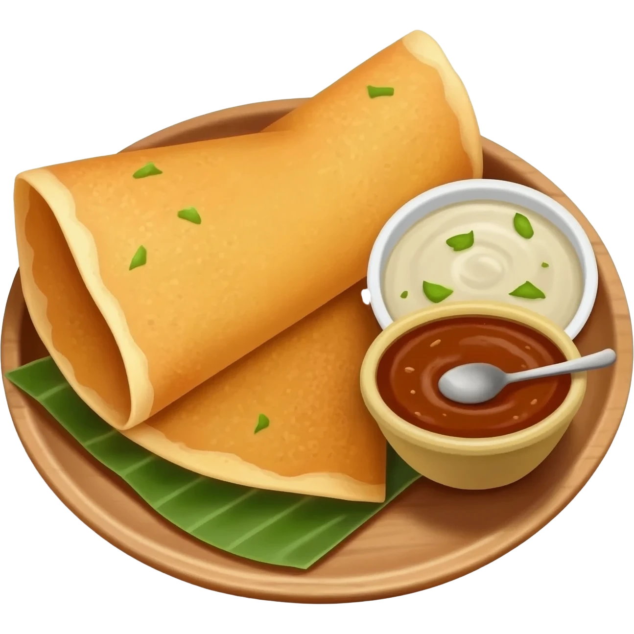 Dosa with chutney and sambar emoji