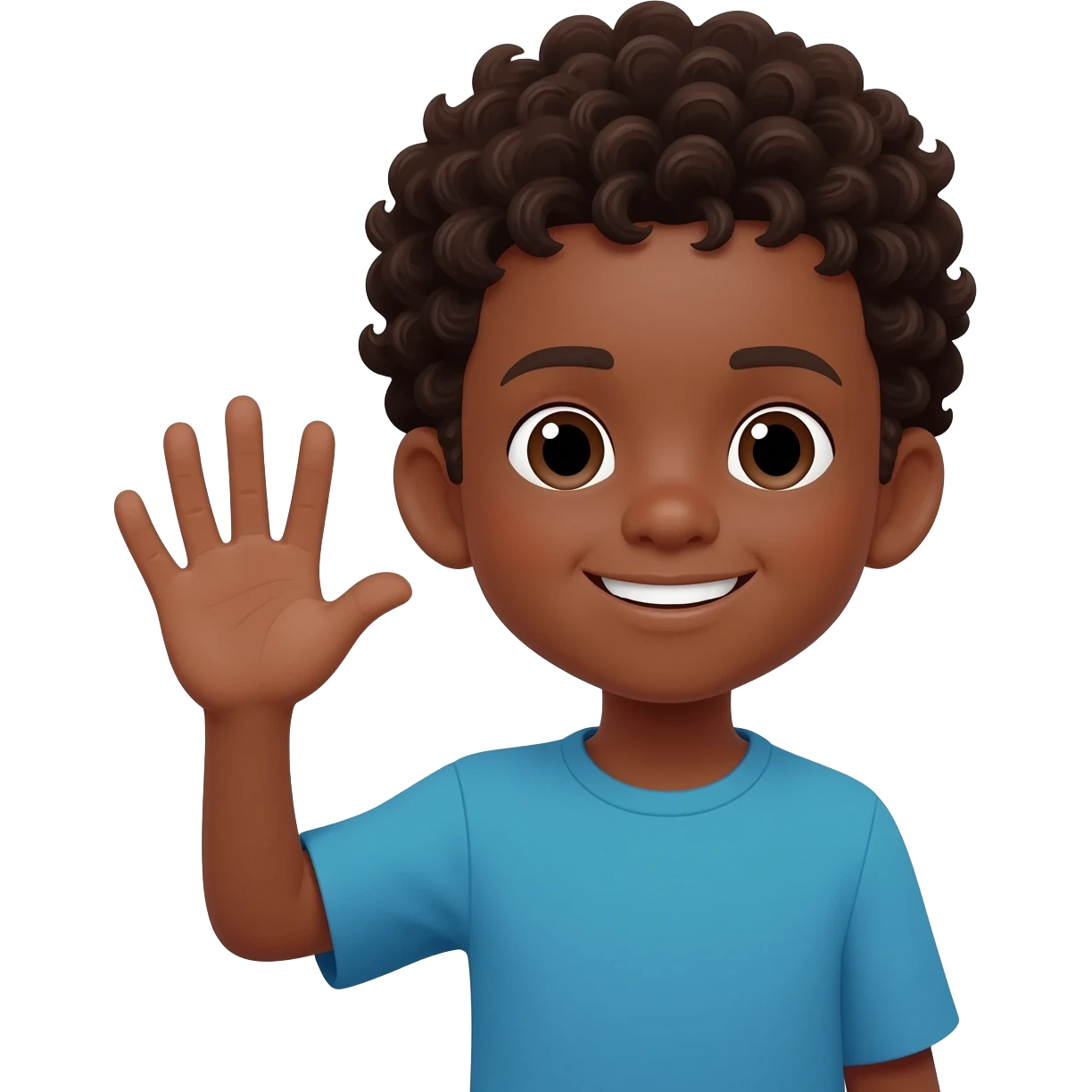 sad black boy waving curly hair emoji