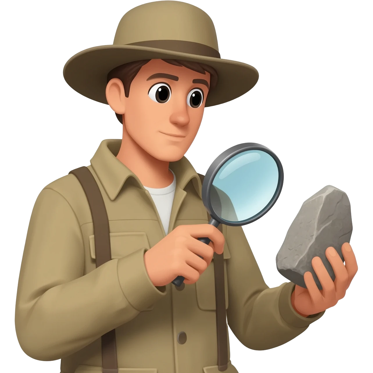 archaeologist is holding a magnifying glass emoji