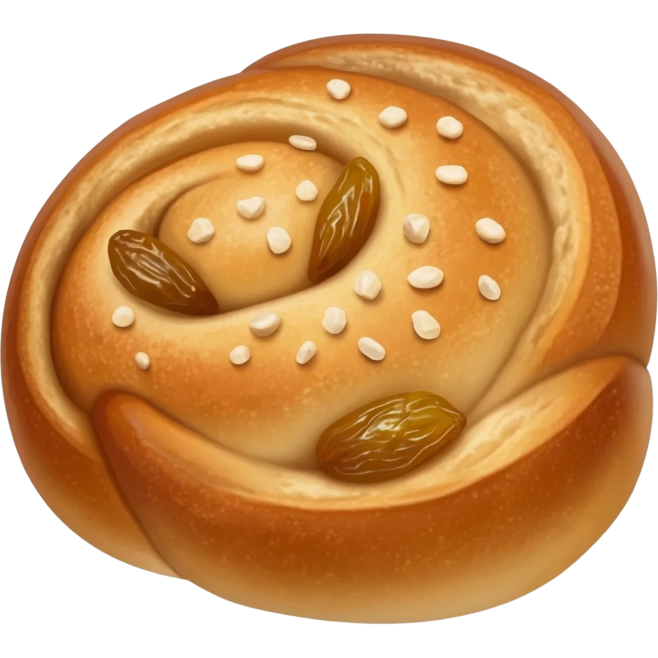 A slack emoji for the norwegian raisin sweet bun. E.g a really good wheat bun with raisins emoji