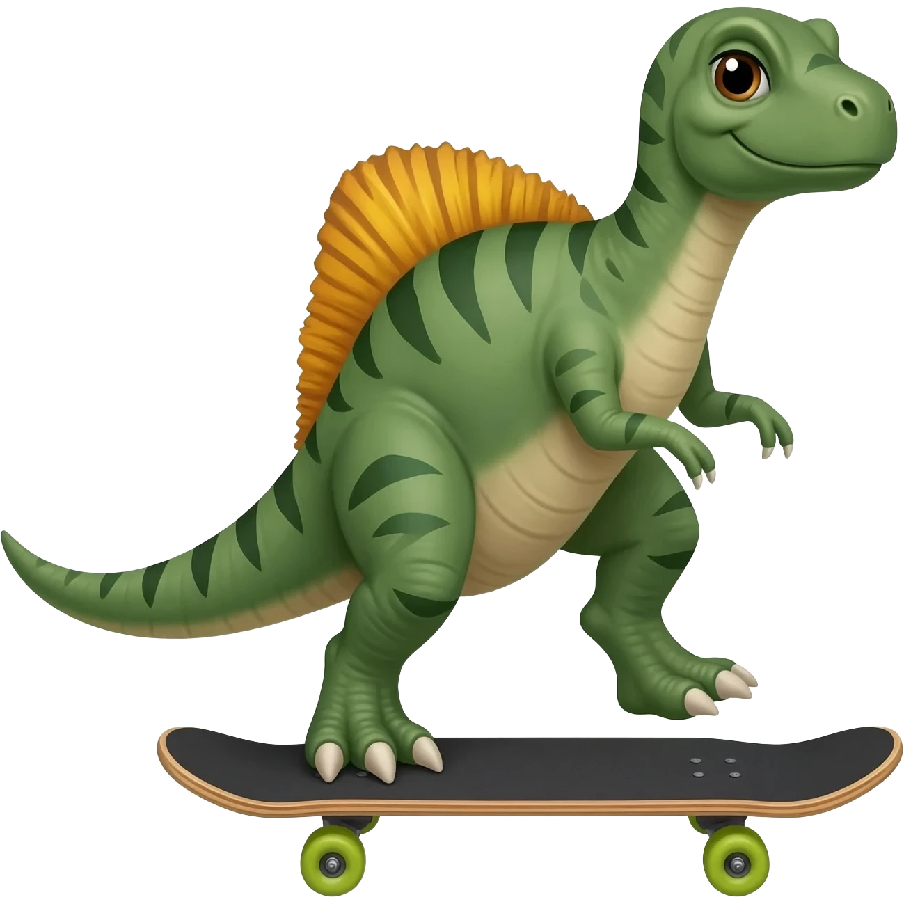 Dinosaur on a skateboard emoji