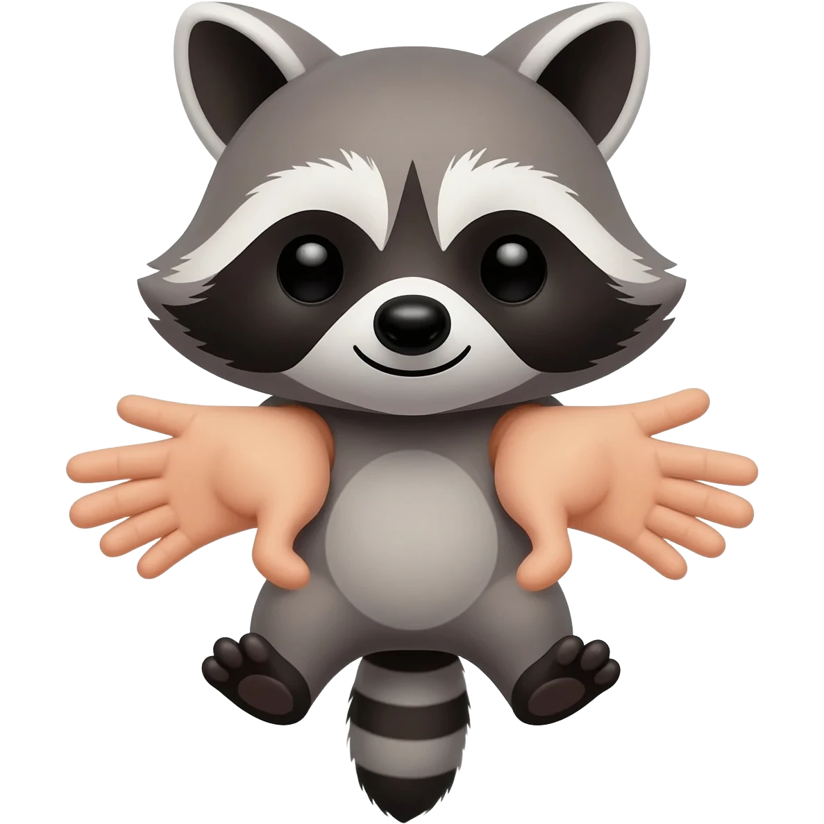Cute Racoon gets choked with two hands emoji