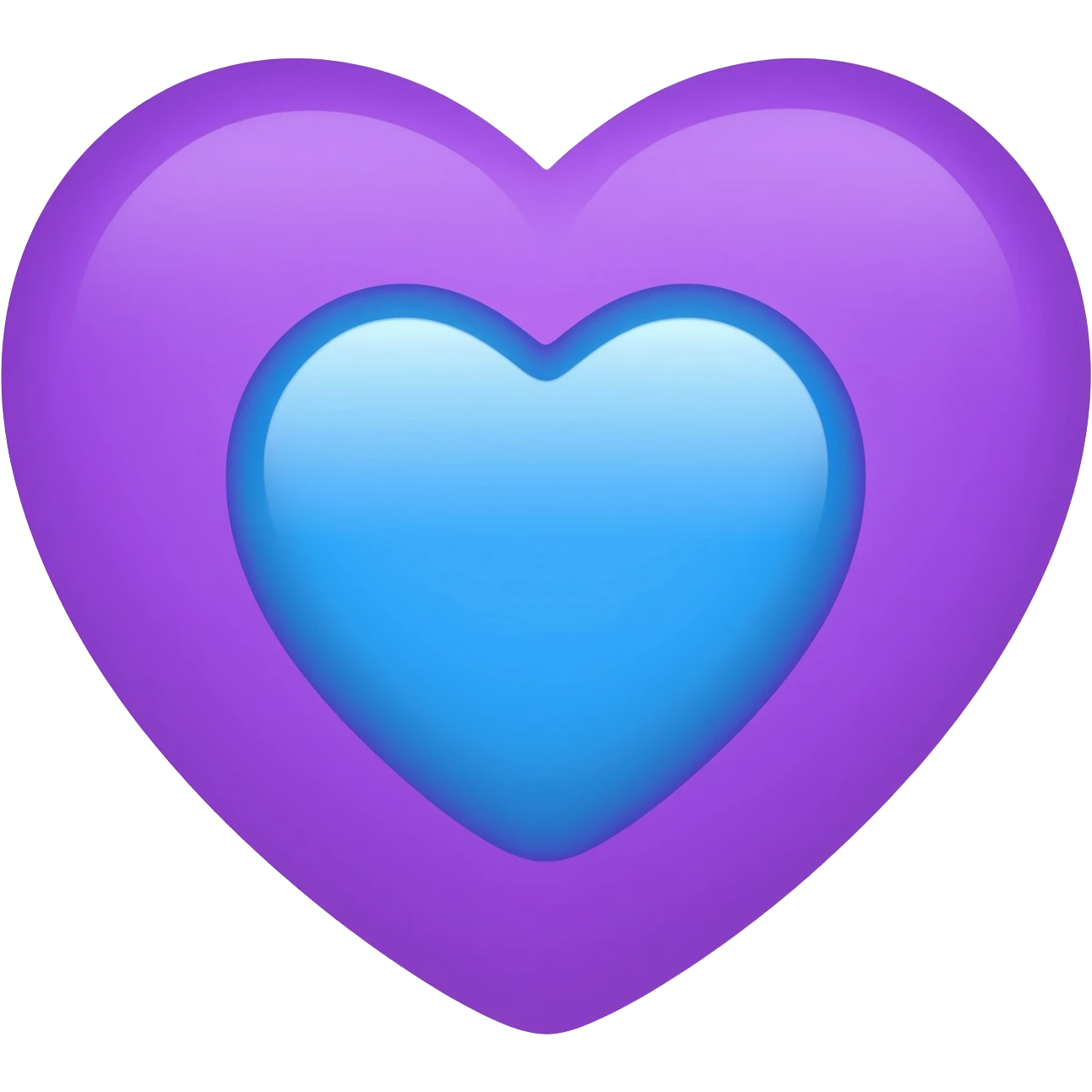 Animated sky blue heart emoji Inside purple heart emoji animated shrinks and expands emoji