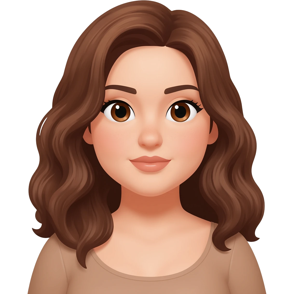 Plus size women  brown eyes ,brown wavey hair emoji
