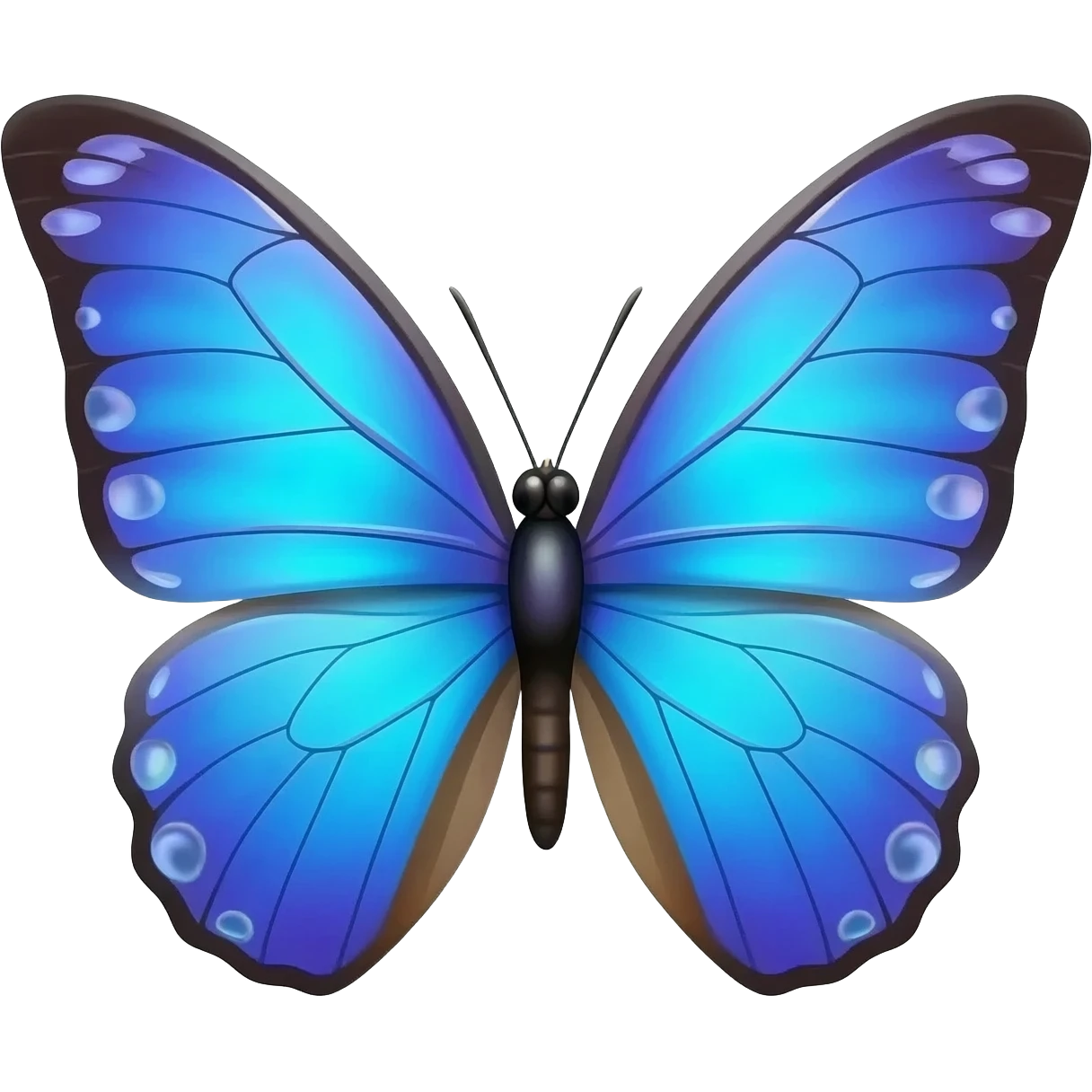 12. blue butterfly flying across screen emoji