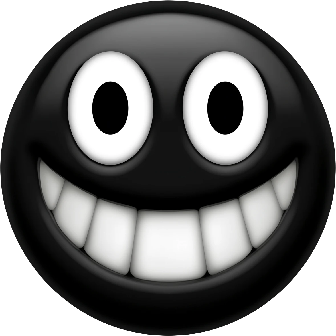 generate a black scary smail in 112 x 112 format with a transparent background emoji