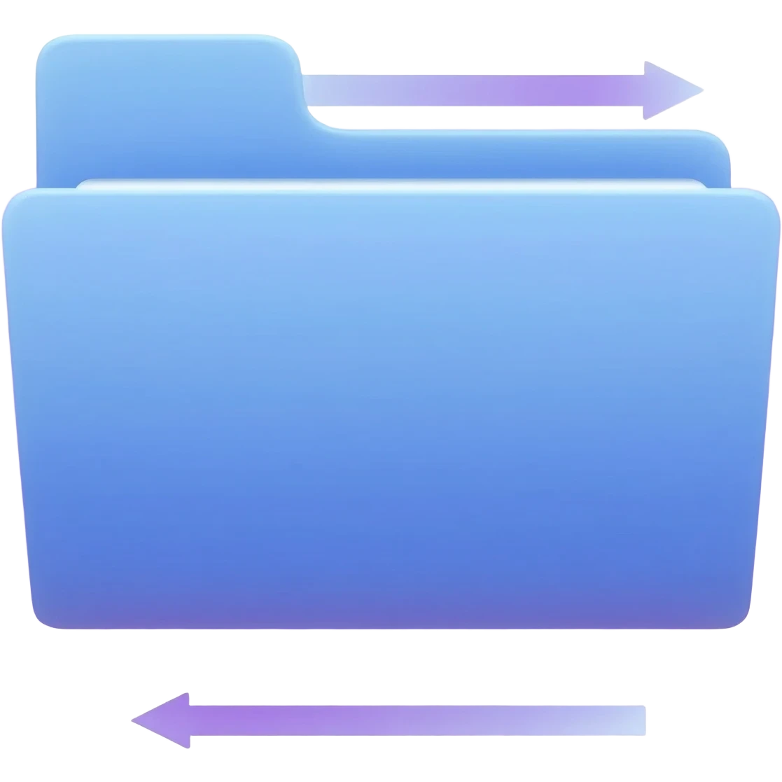 "A blue digital folder placed over a regular file folder, with a soft purple glow effect and an arrow indicating file upload and download with japan word." emoji
