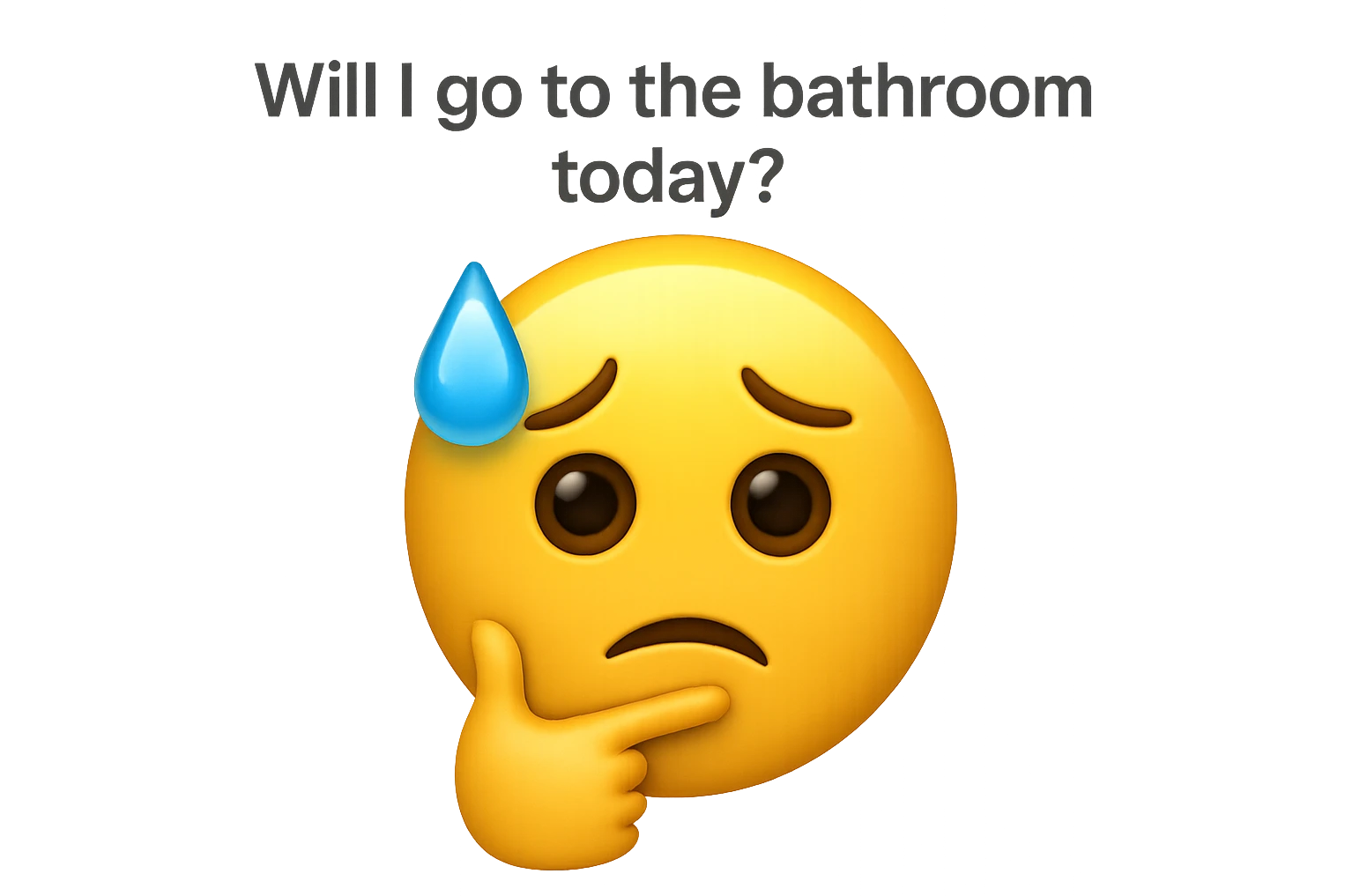 emoji stile iphone che riguarda l'argomento "stipsi/andrò al bagno oggi?", iperrealistico 4k emoji