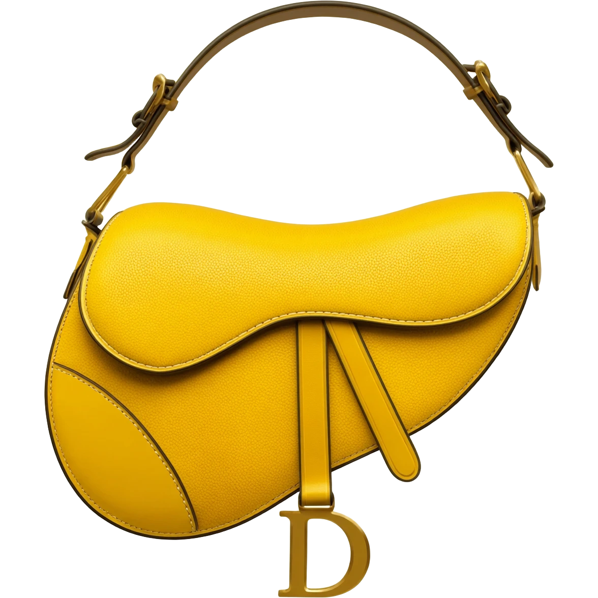 yellow dior printed saddle bag emoji