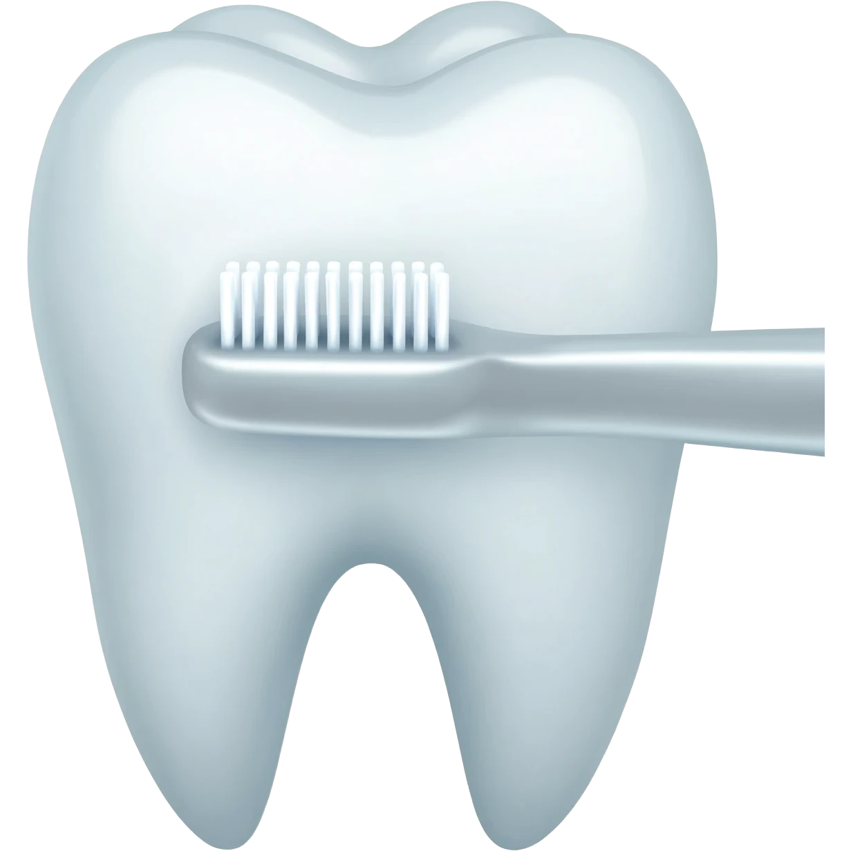 A theet getting washed by a dental brush & shinning during the proccess emoji