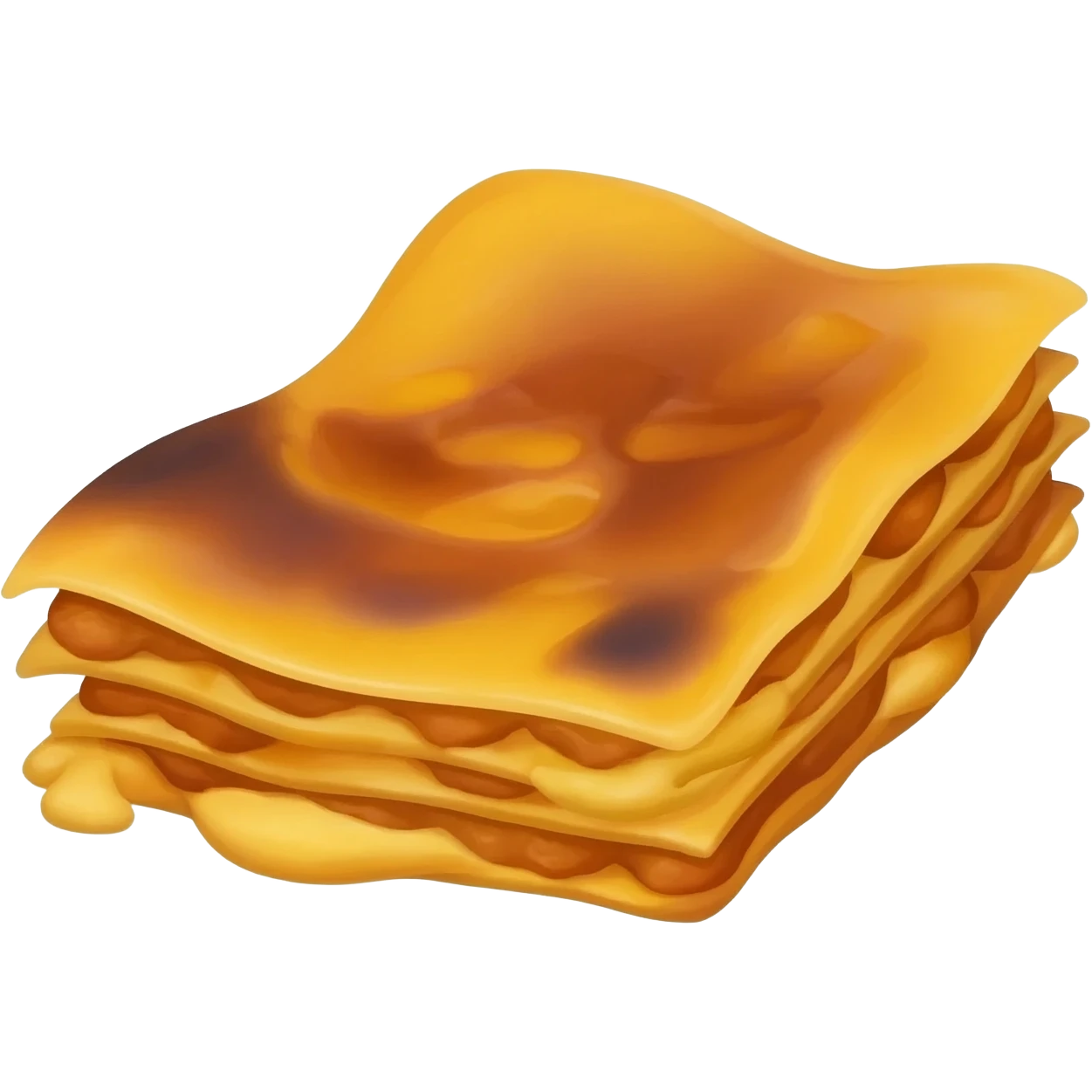 add the just watch logo to the top of a lasagna, burned in emoji