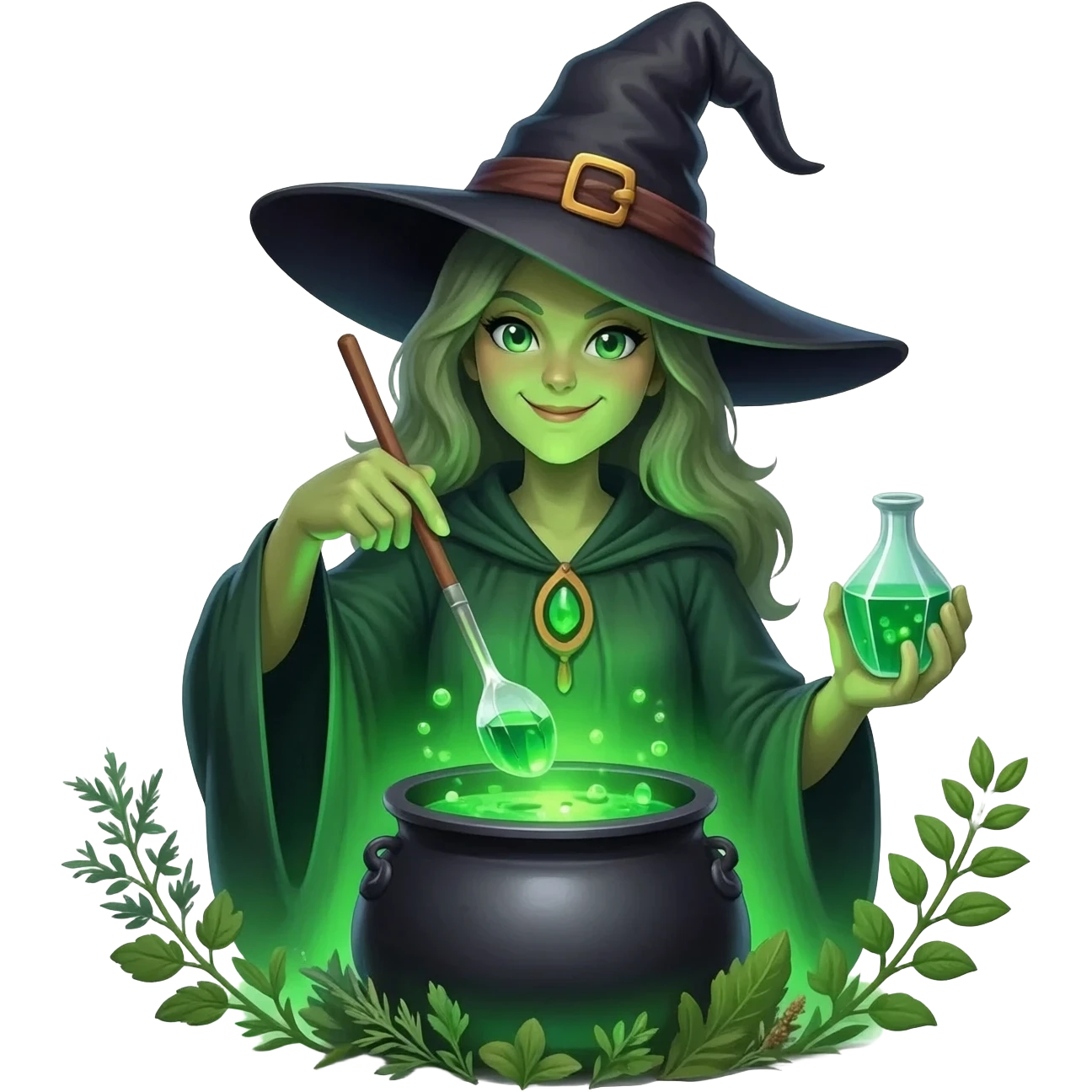 green witch cooking potion emoji