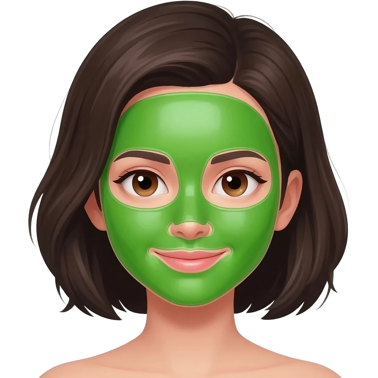 The girl applies a face mask. emoji