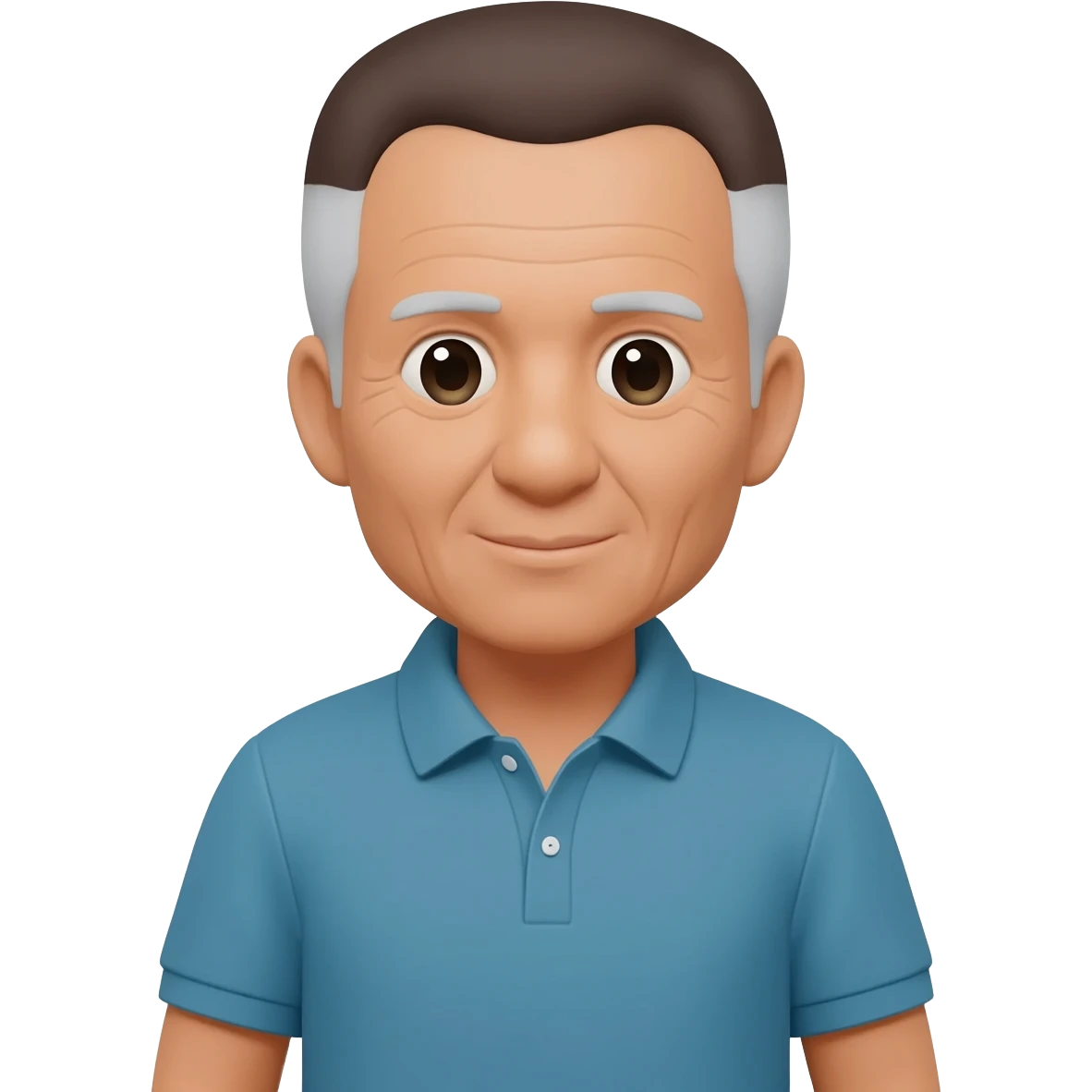 grandpa, short, grey and dark brown hair, polo shirt, filipino emoji