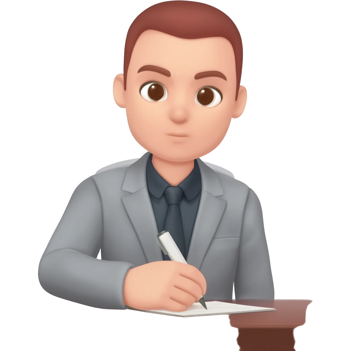 receptionist writing note emoji