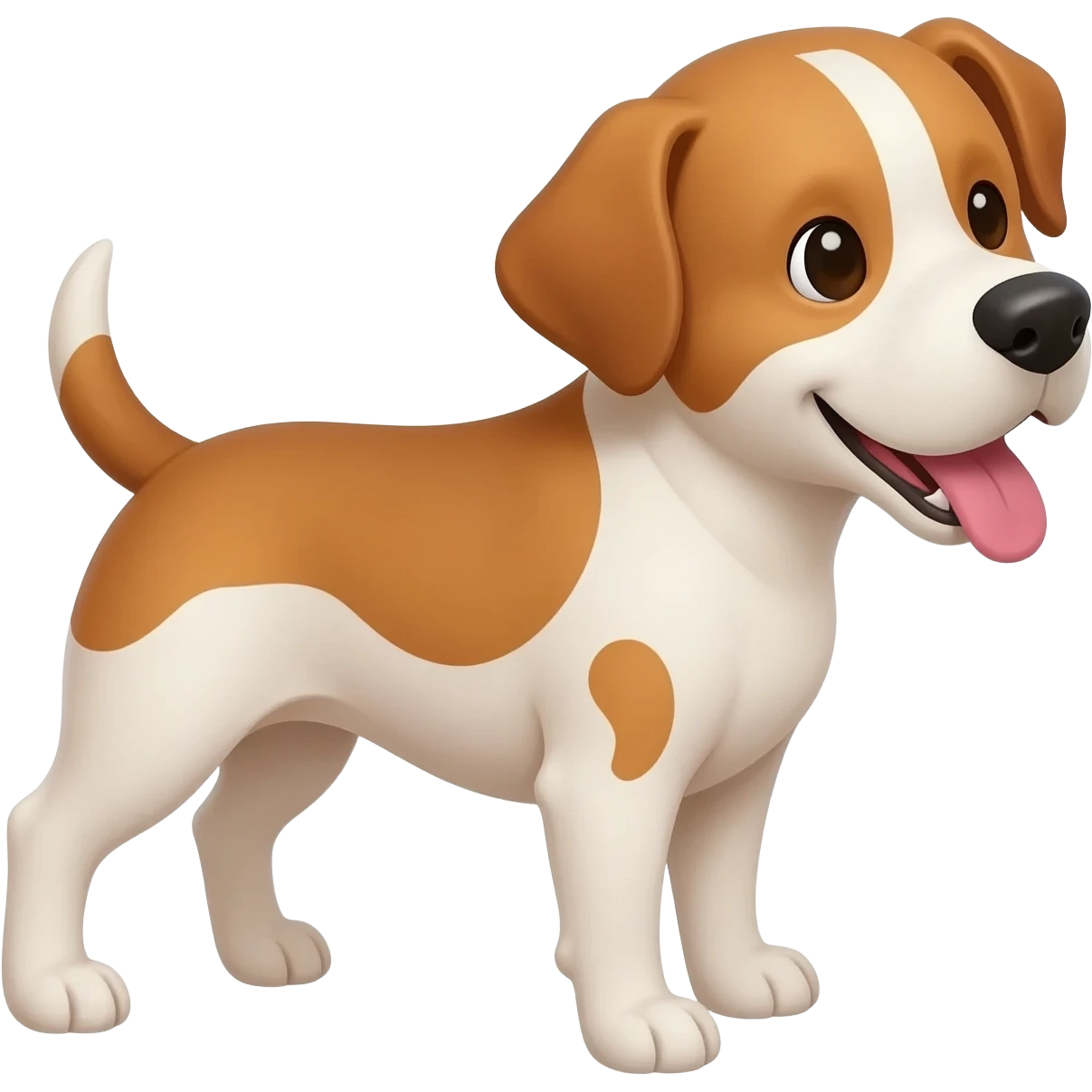 the dog looks contentedly to the right emoji