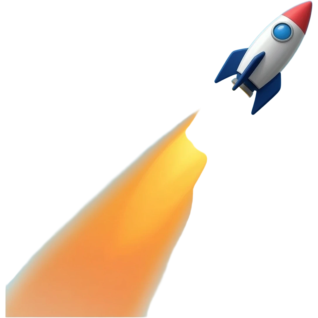 21. tiny rocket launching emoji