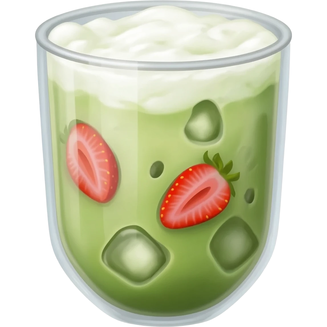 Iced matcha strawberry emoji