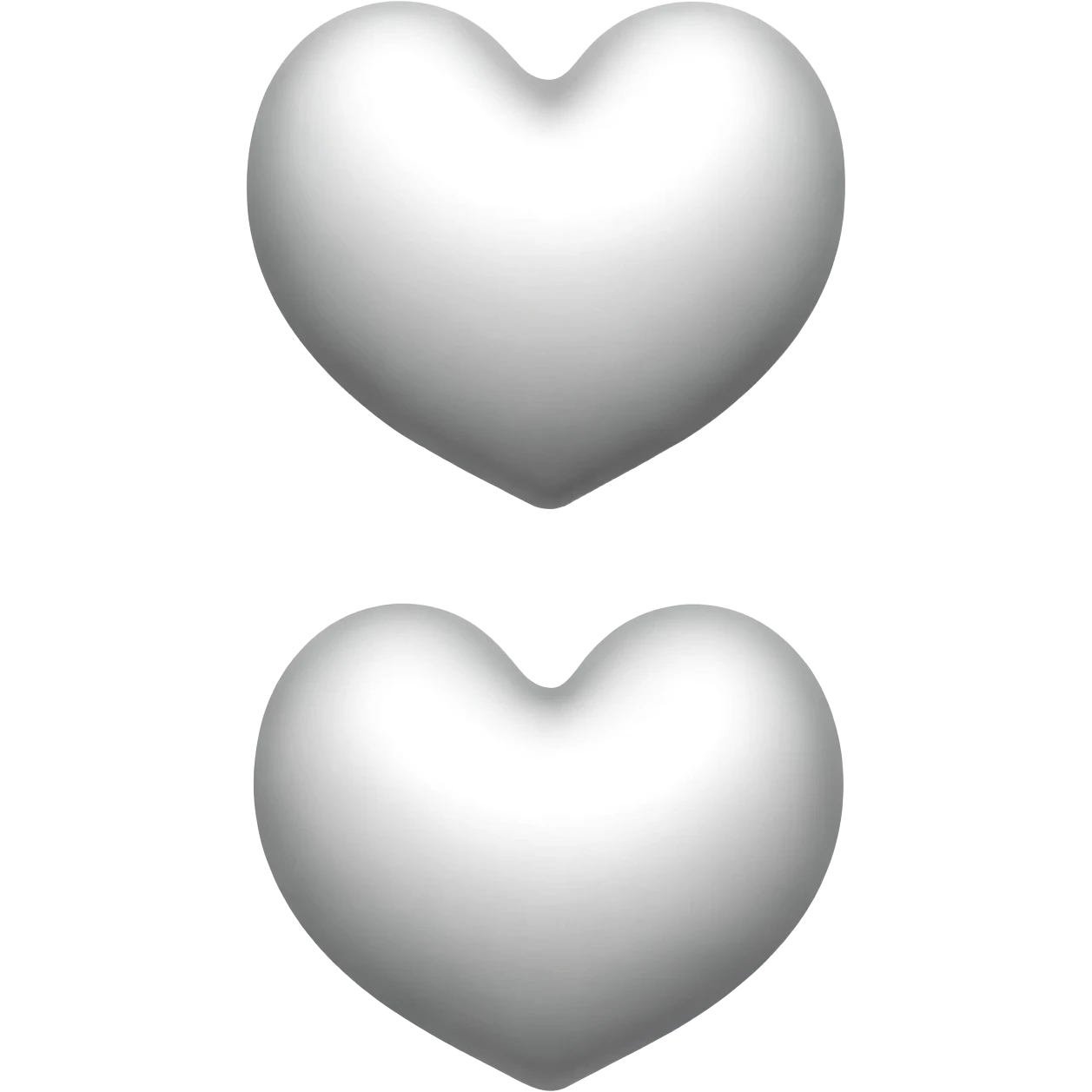 Two heart, one below the other each white emoji