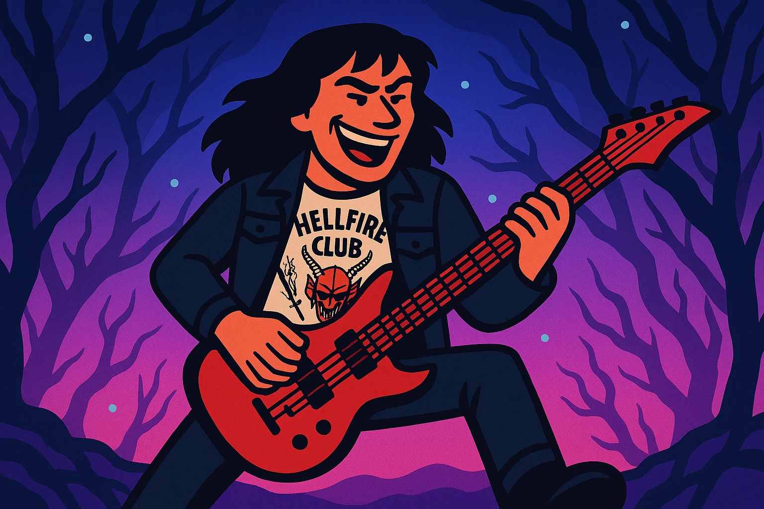 Make the shadows lighter and the outlines/contours much darker and more defined in vibrant toon style. Use a wide aspect ratio (16:9). The image should be ideal for post-editing with enhanced vibrancy and clarity in the outlines and shadows. emoji