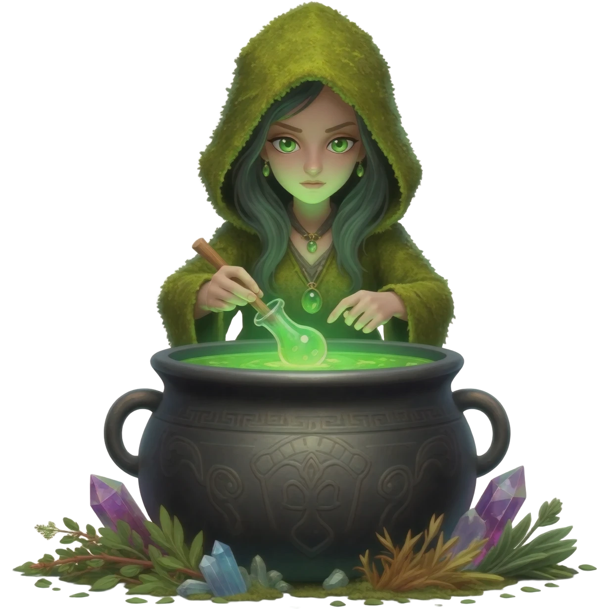green witch cooking potion emoji
