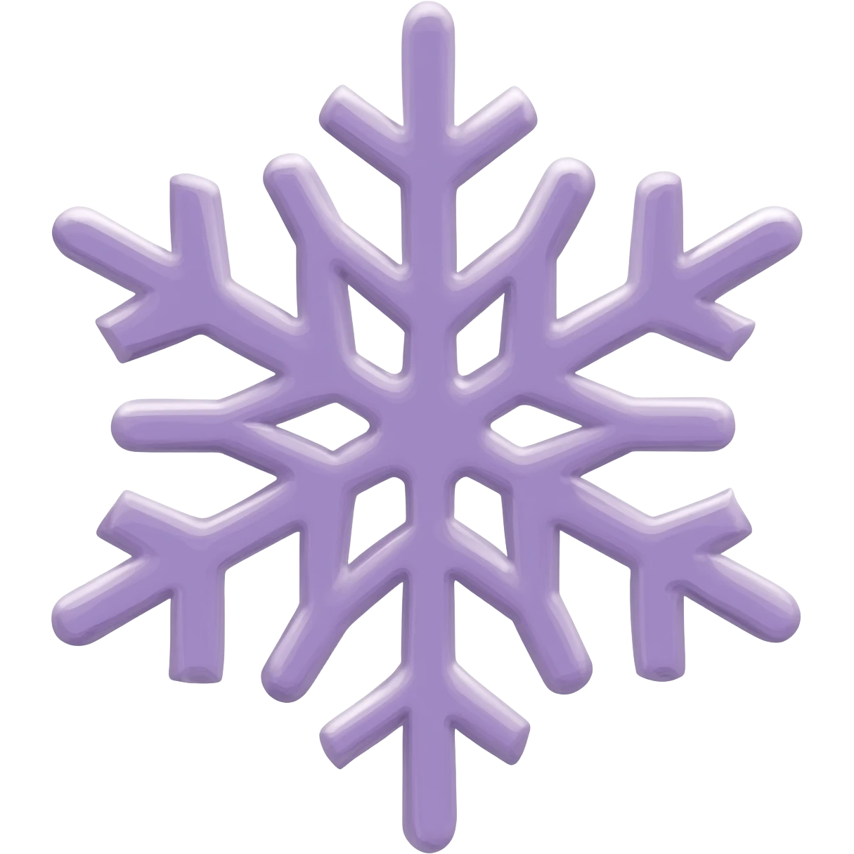 Pastel-purple detailed snowflake emoji