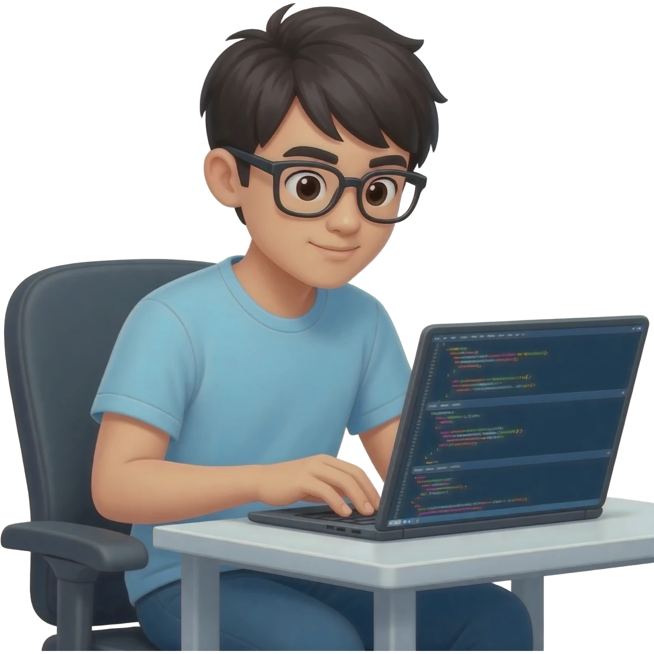 software engineer (with laptop) and asian and young without specs emoji