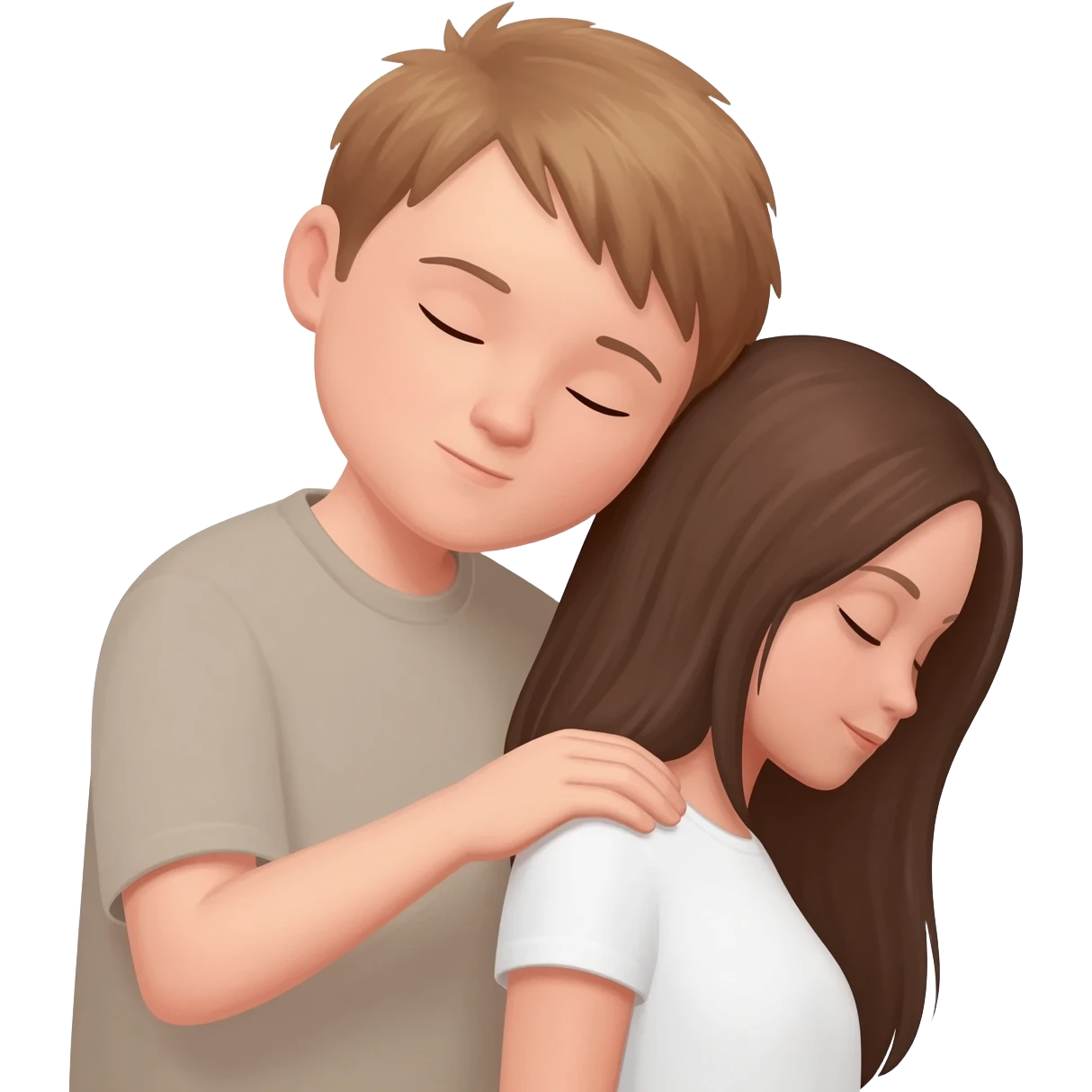 Boy head resting on girl shoulder emoji