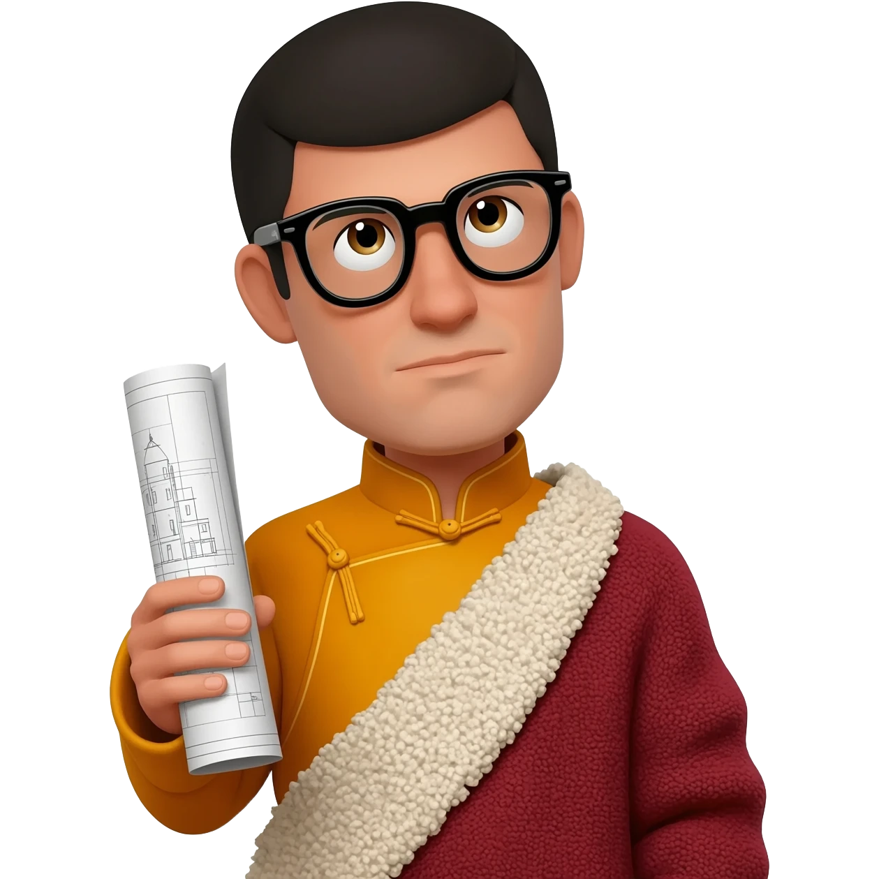 Nerdy sherp wearing glasses and is an architect emoji