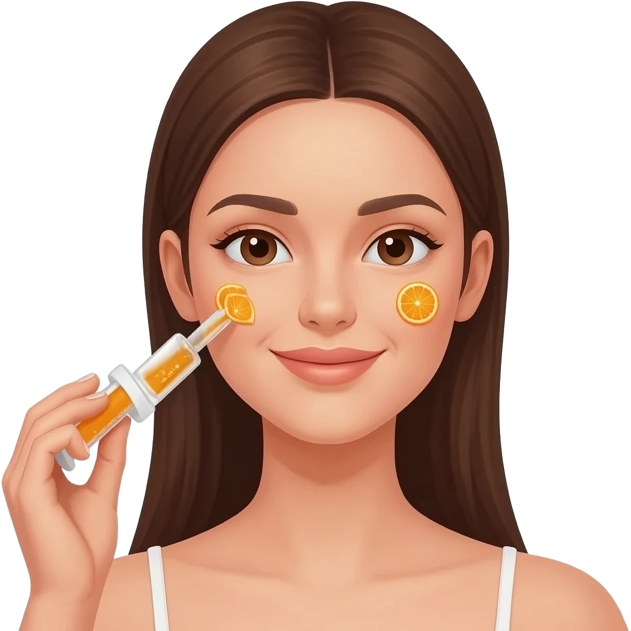 Girl applying Vitamin C serum emoji