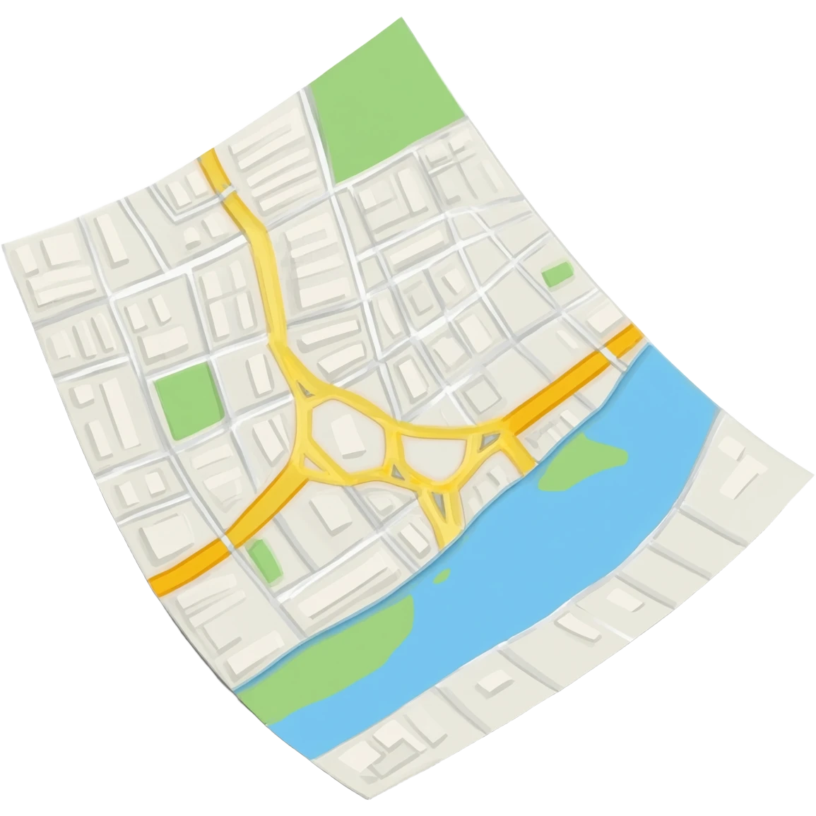 White paper 3d Google maps emoji
