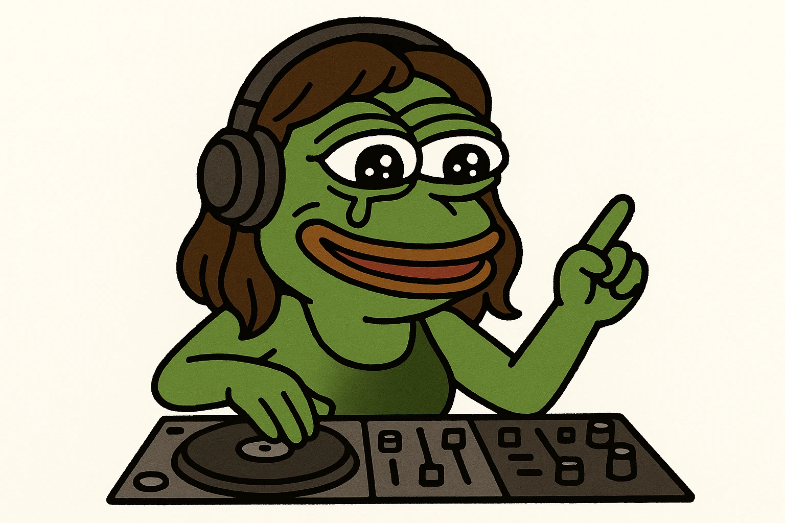 girl playing DJ set emoji