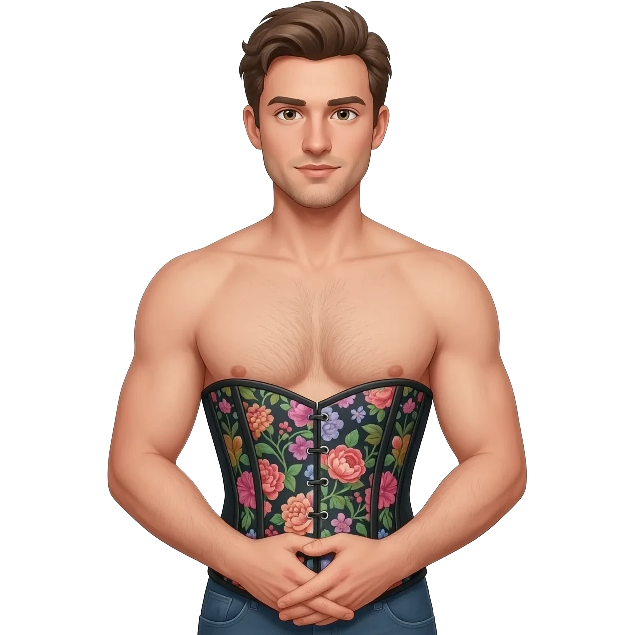 flower corset man emoji