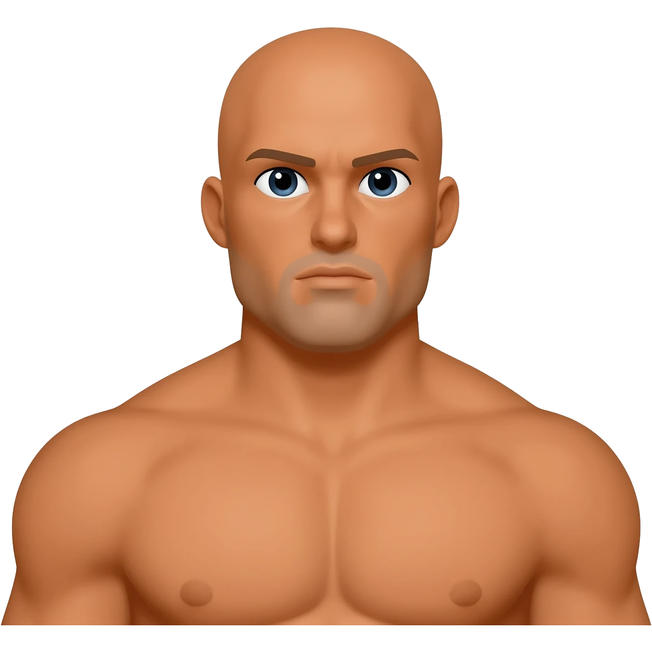 bald, tan, male, big and strong emoji