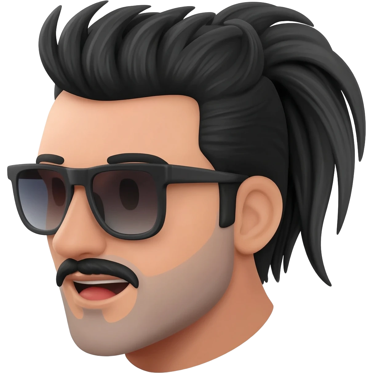 Black mullet man with Goatee and sunglasses emoji