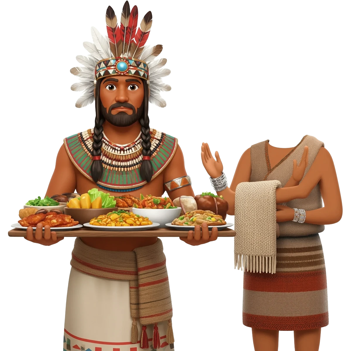 a tribal chief or noble lavished gifts of considerable riches upon his guests to advance his title or rank, doling out large quantities of food, woolen blankets, or silver bracelets emoji