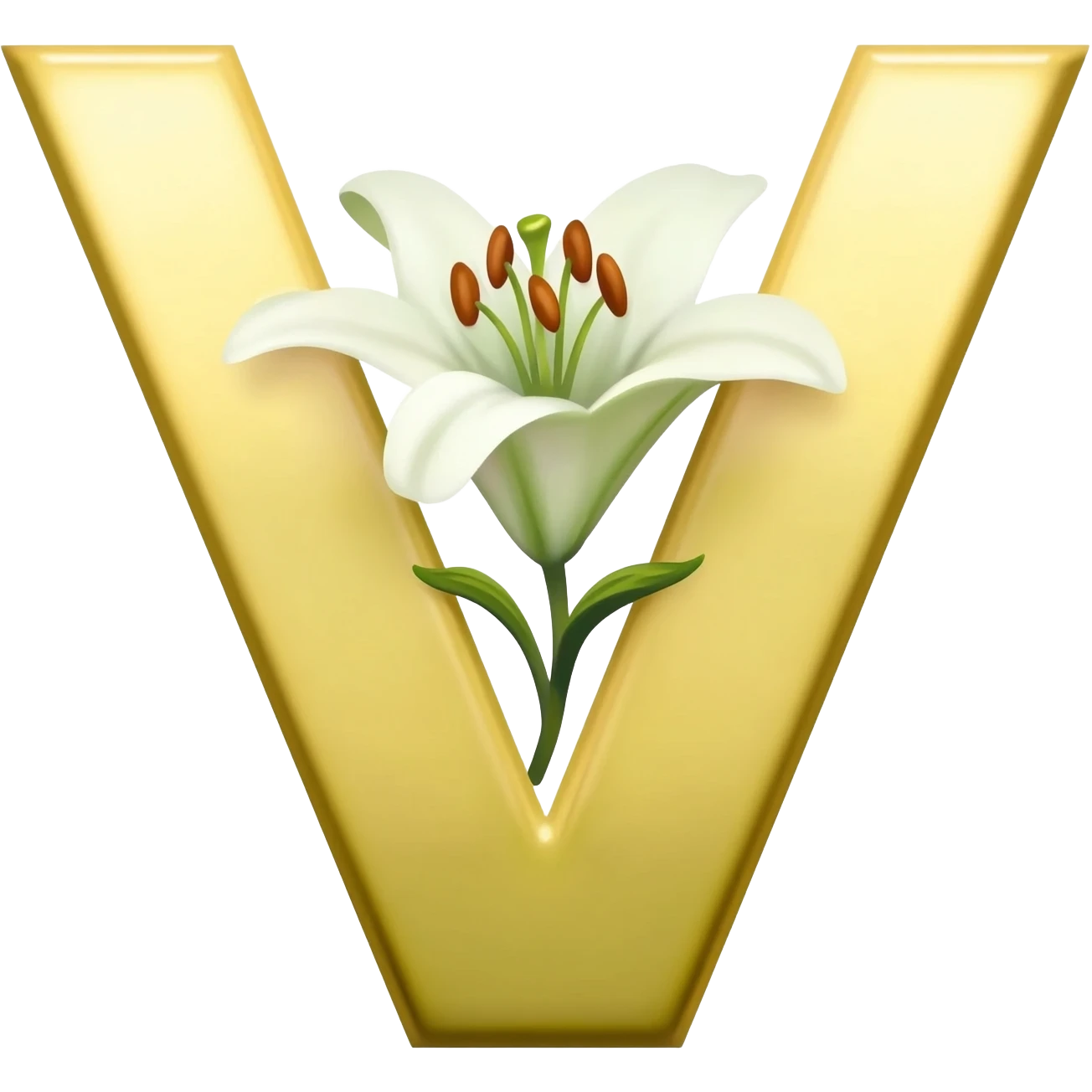 БУКВА V С ЛИЛИЯМИ emoji