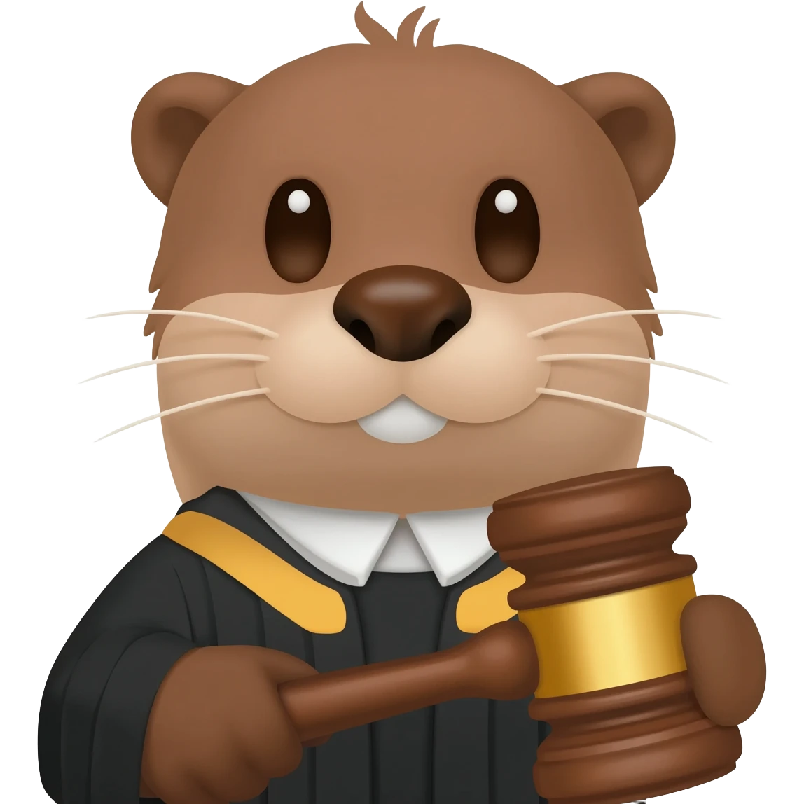 otter head with a judge's gavel emoji