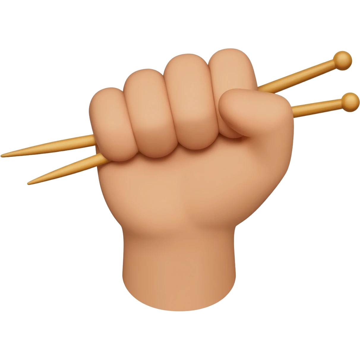 fist holding knittung needles emoji