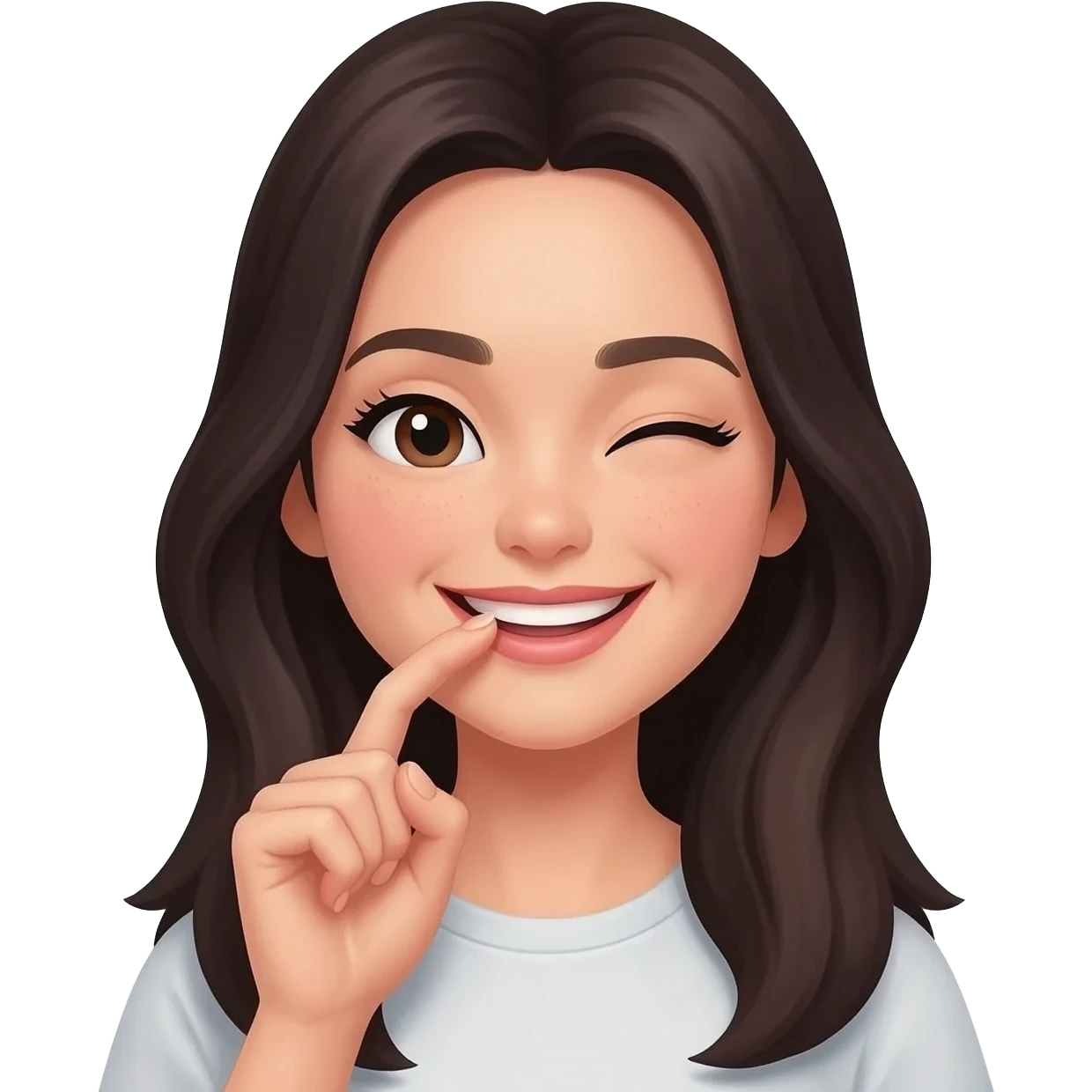 girl biting nail flirting emoji