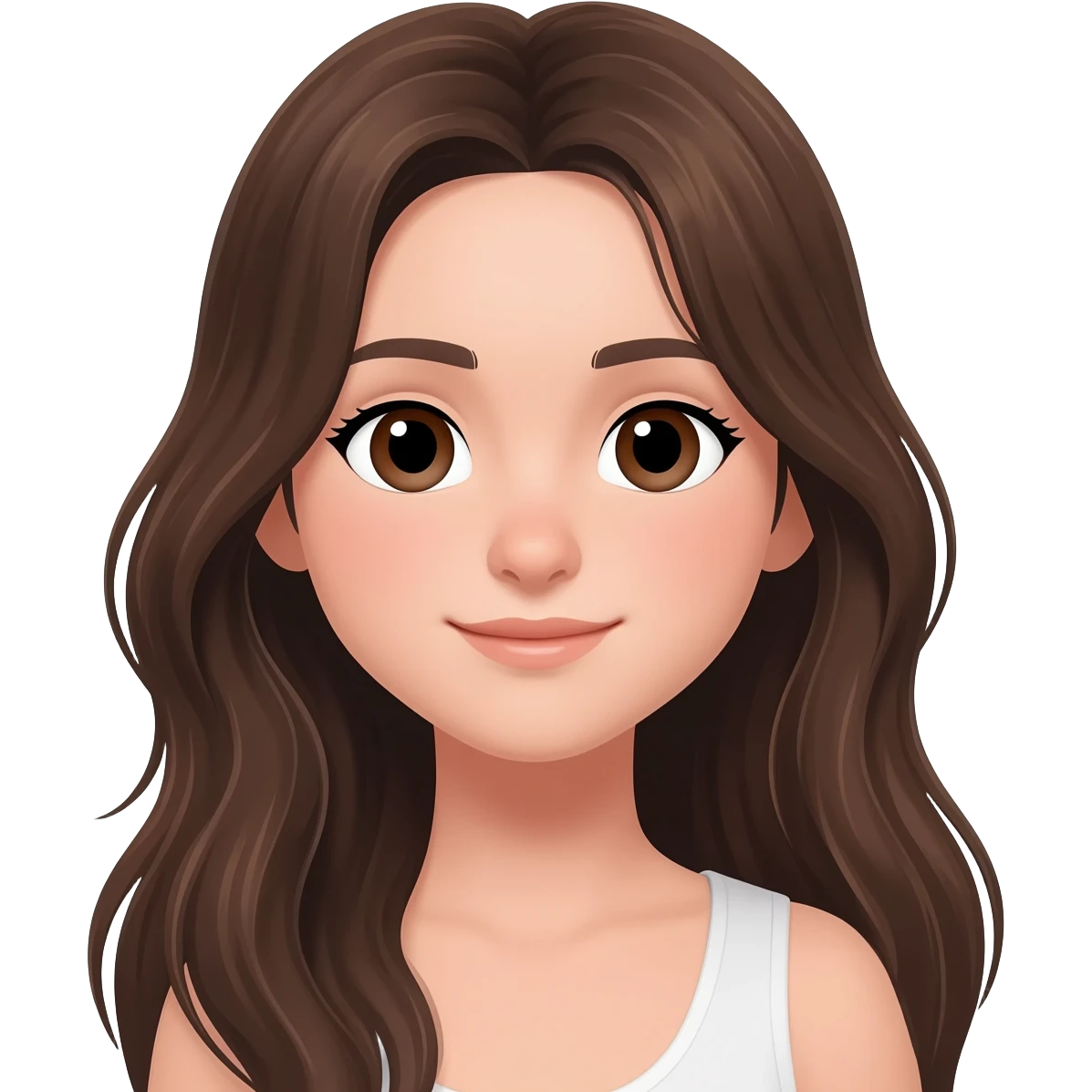 𝚄𝚗𝚊 𝚌𝚑𝚒𝚌𝚊 𝚌𝚘𝚗 𝚎𝚕 𝚙𝚎𝚕𝚘 𝚌𝚊𝚜𝚝𝚊𝚗̃𝚘  el cabello mas abajo de los hombroa con los ojos cafes emoji