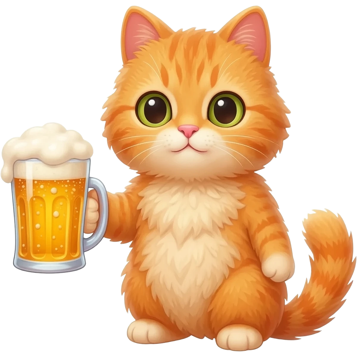 cat holding a beer emoji