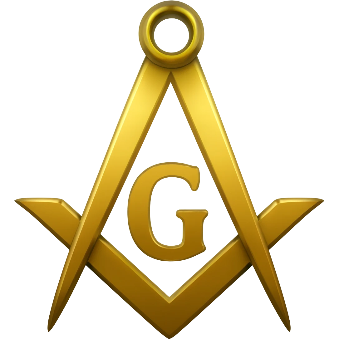 Masonic square and compass with the letter G in the centre emoji