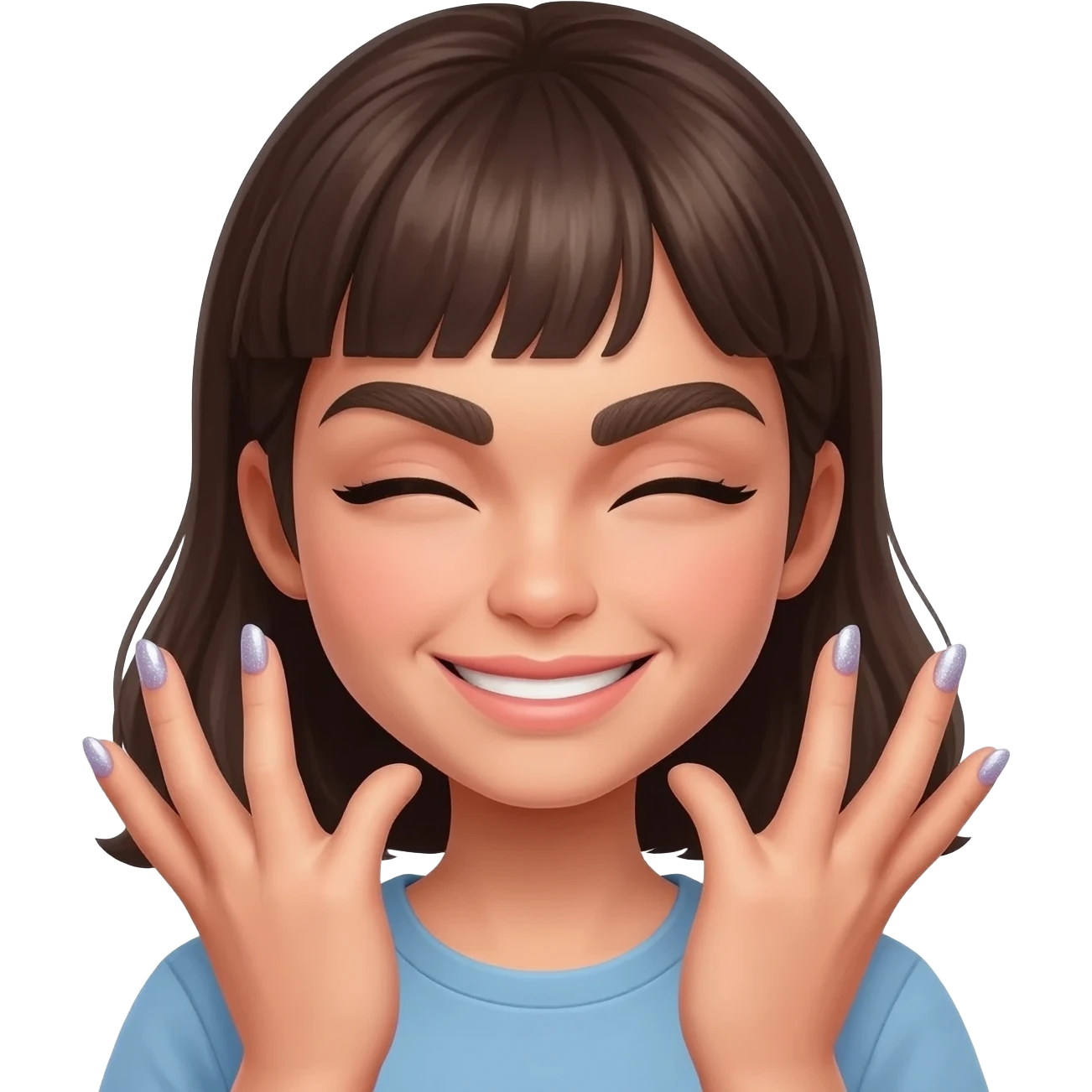Smile girl emoji with nail giving sassy look emoji