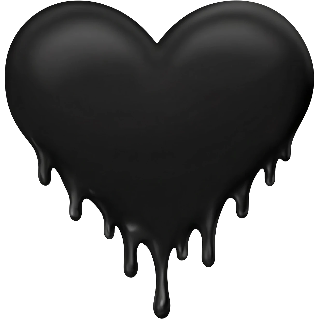 Black drippy heart emoji