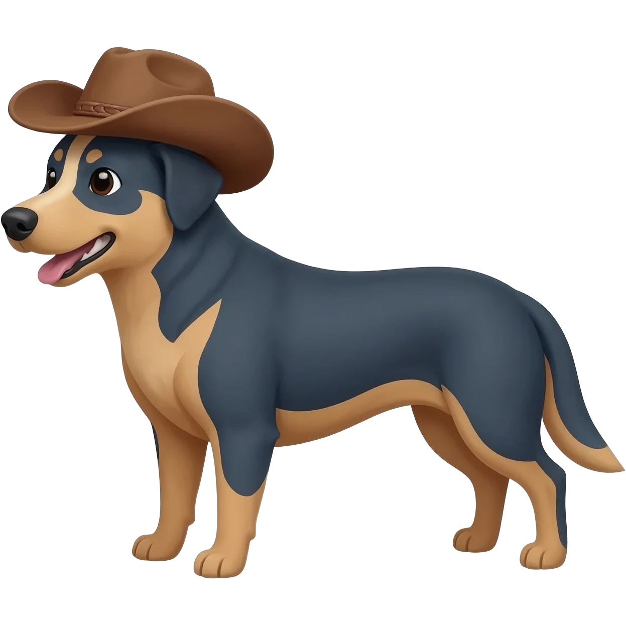 blue heeler dog in a cowboy hat emoji